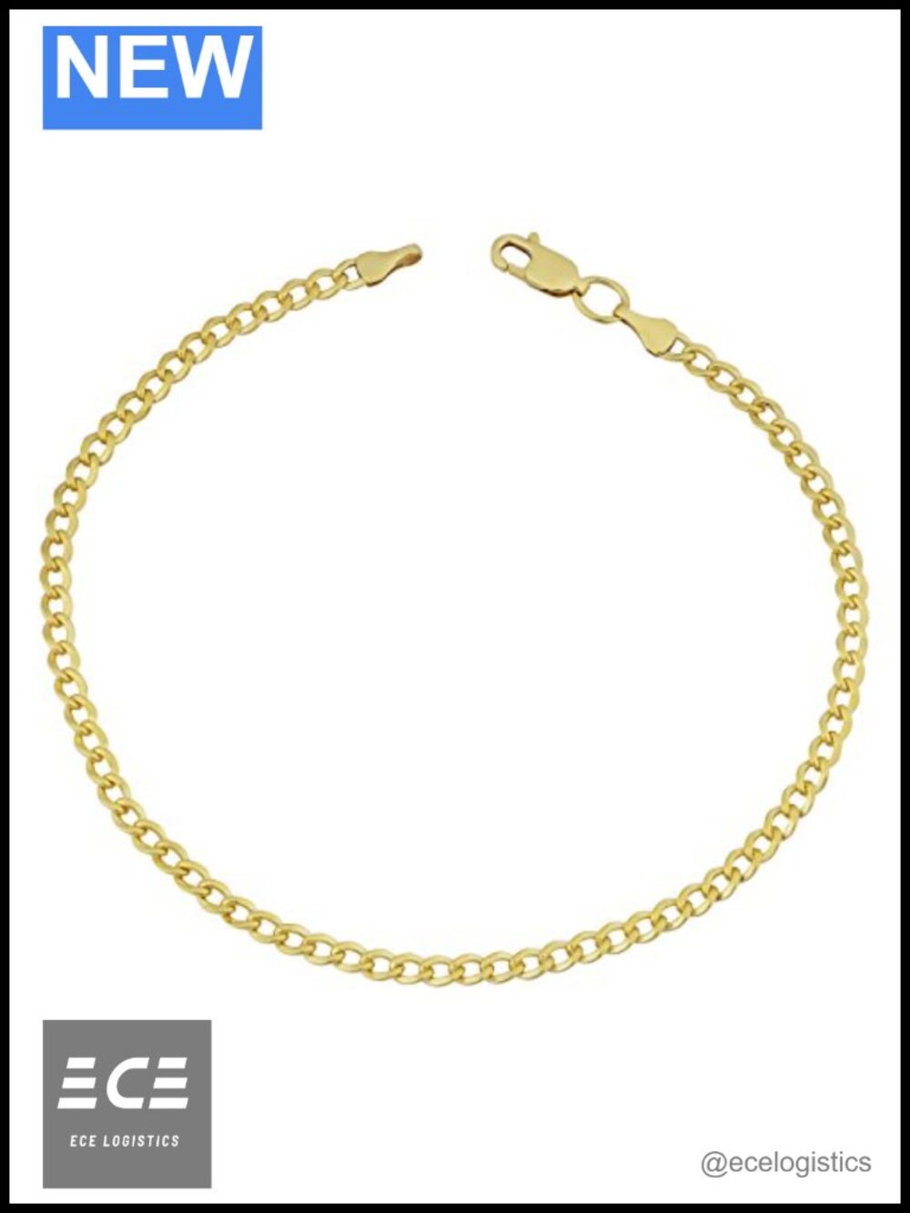 Unisex 14K Gold Filled Miami Cuban Curb Chain Bracelet 8.5"